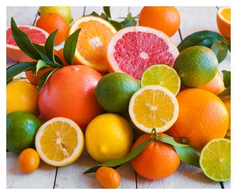 varios citricos: naranjas, limones, mandarinas